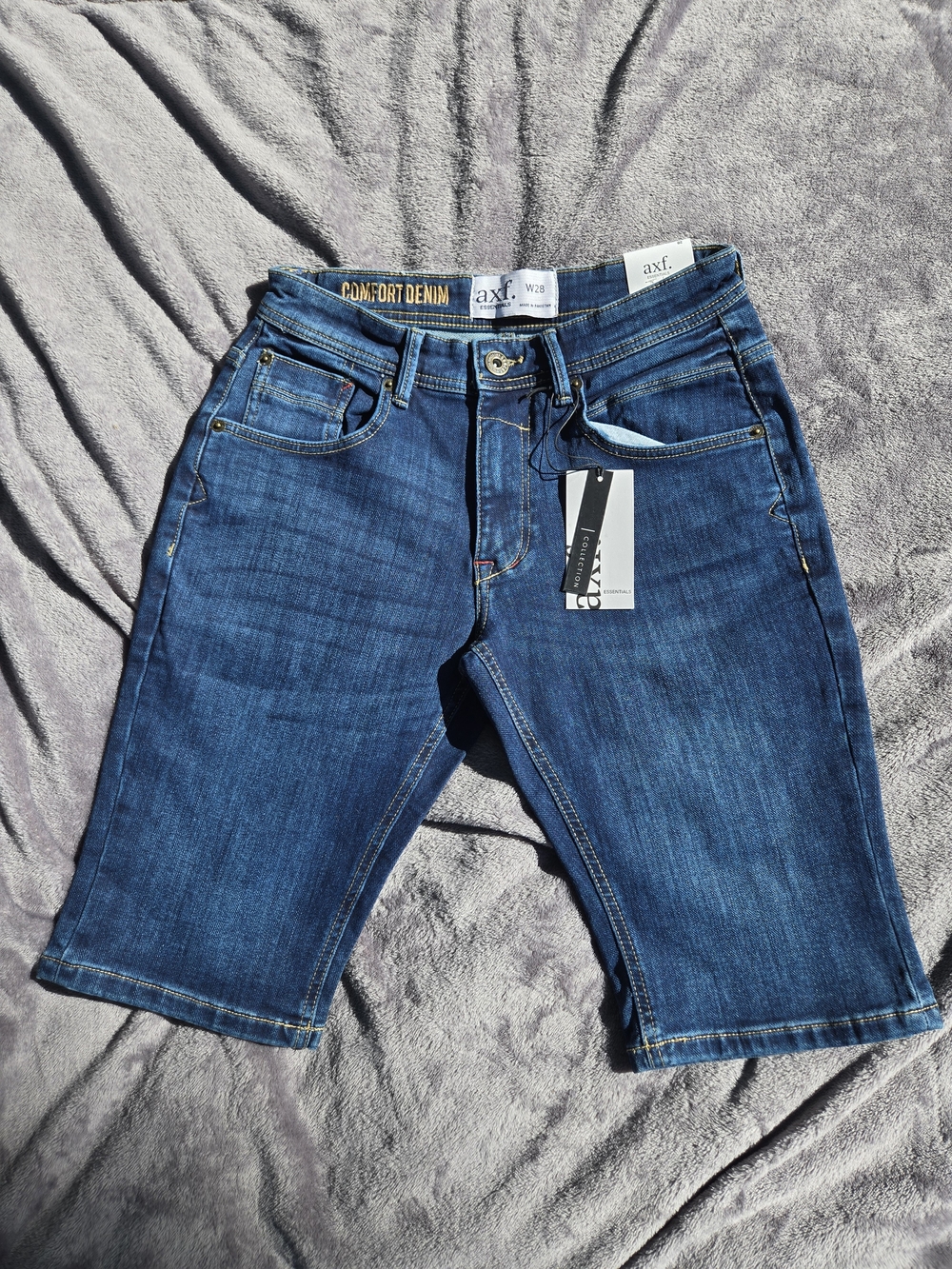 Essentials Women's Dark Blue Denim Jean Shorts